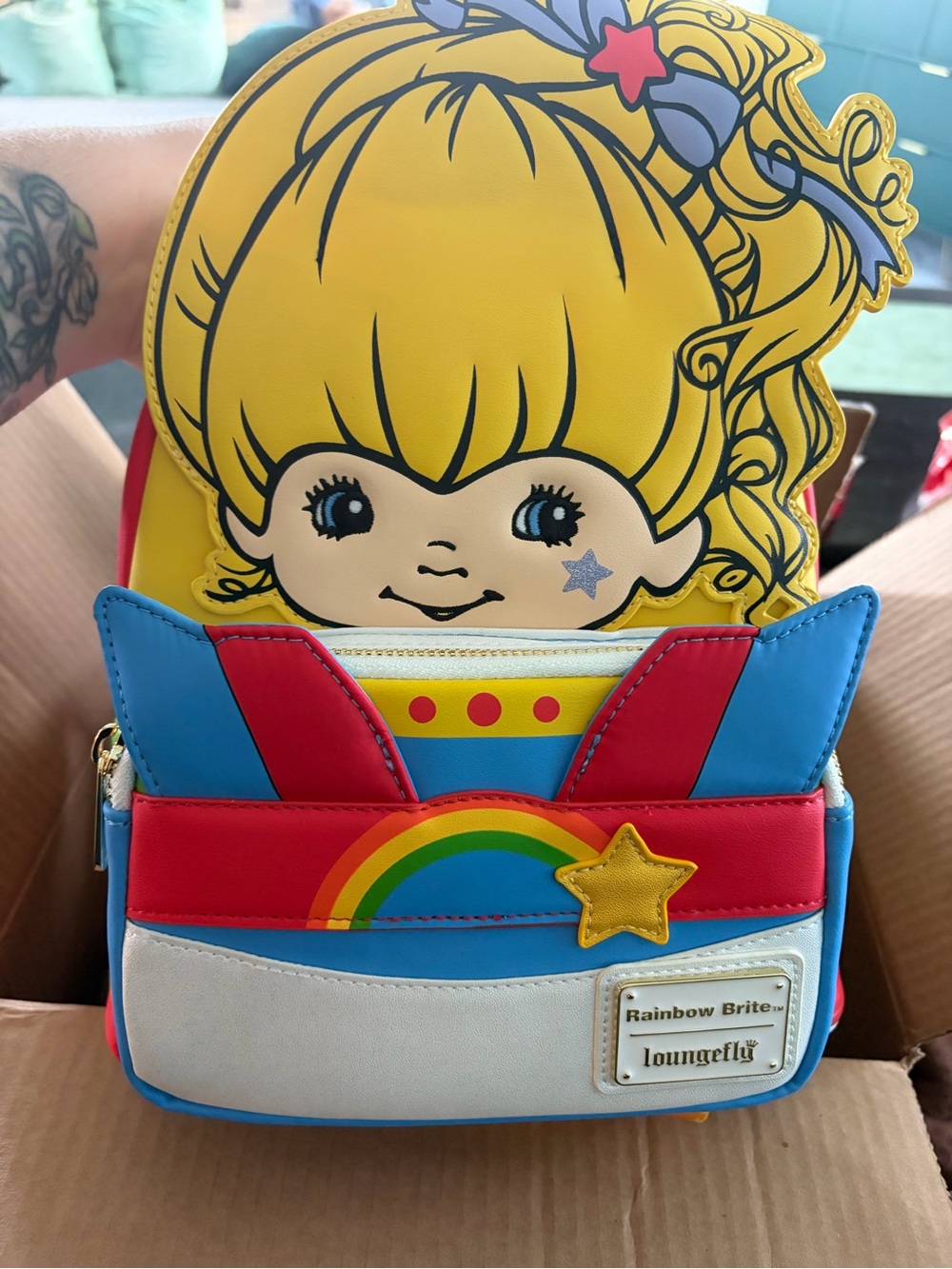 Loungefly Rainbow Brite Backpack - Yellow, Blue, Red
